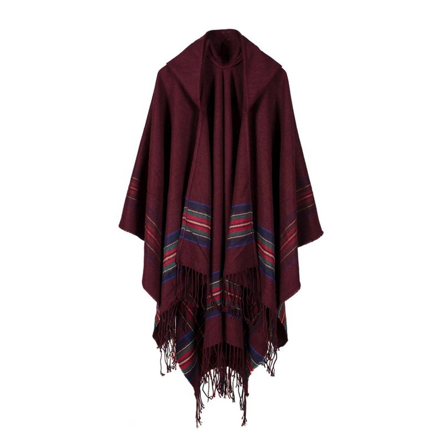 Fashionable Striped Shawl with Luxurious Tassels 7