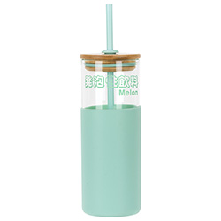 Stirling 18 oz Glass Tumbler with Silicone Sleeve & PP Straw 55