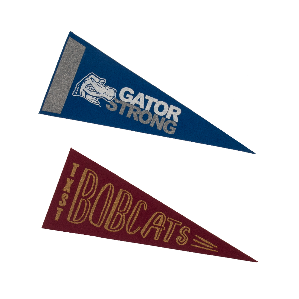 4" x 10" Colored Felt Pennant, Printed Strip 2