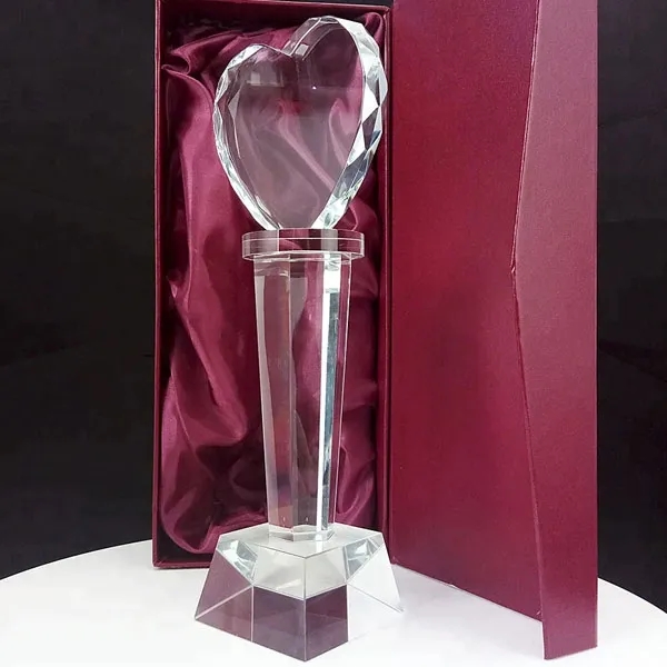 Crystal Heart Shape Trophy Wedding Anniversary Gift 7