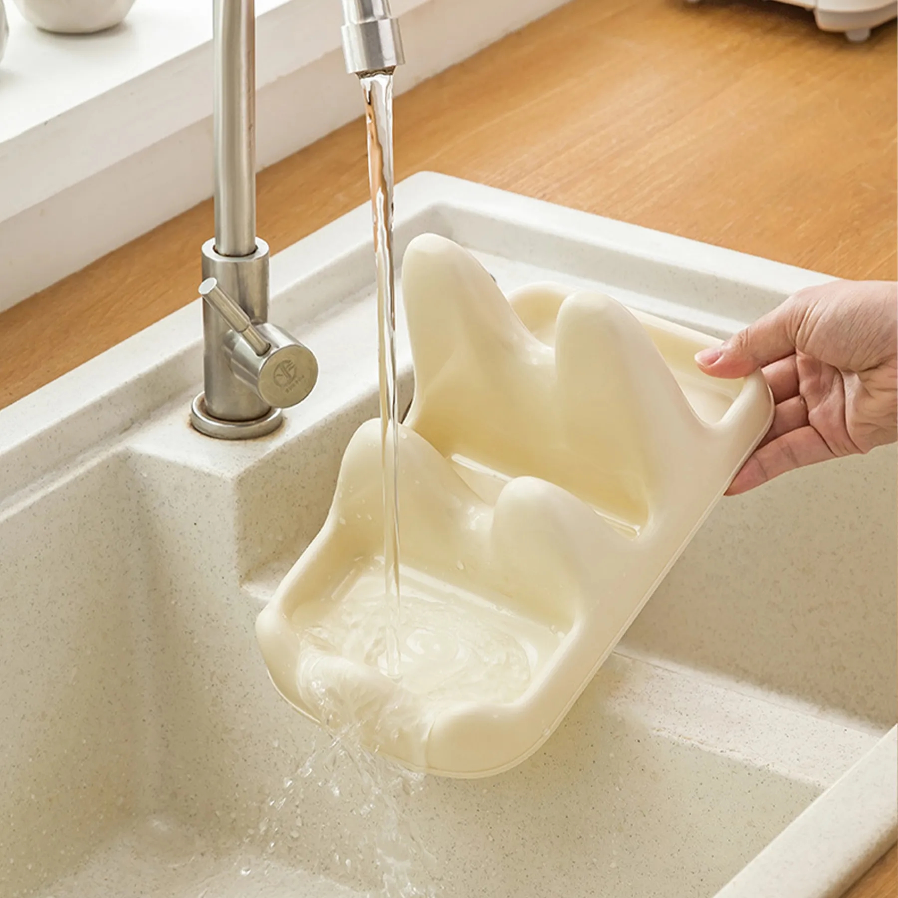 Plastic Household Kitchen Multifunctional Pot Cover Rack 4