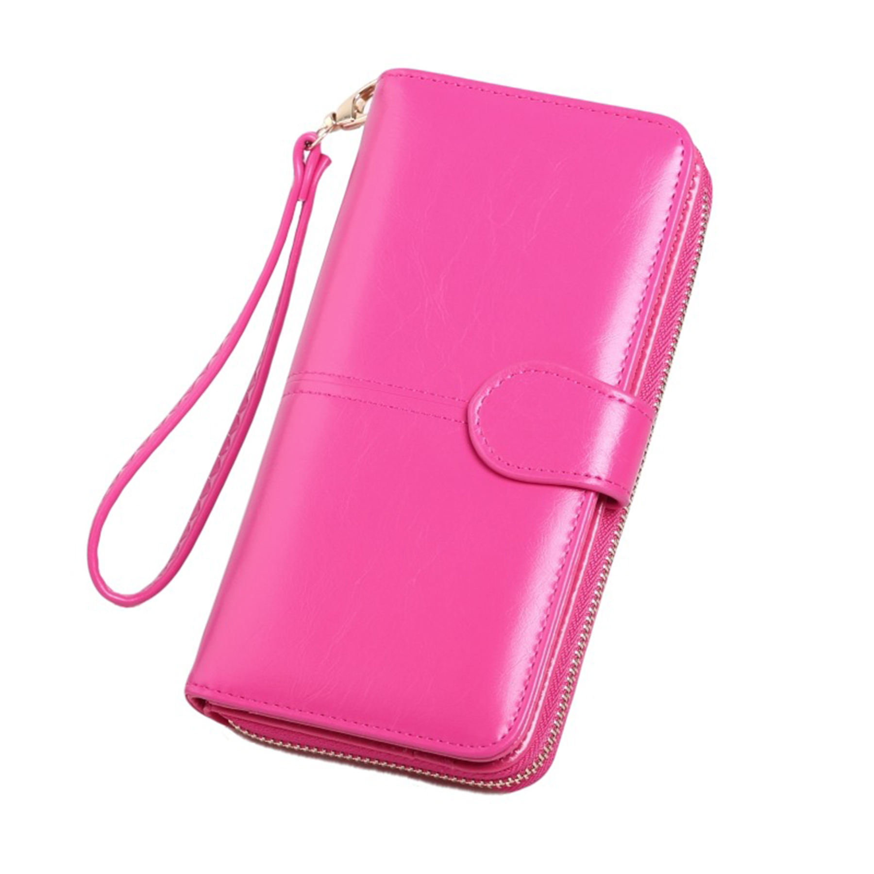 Women Leather Wallet with Wristlet Strap 2