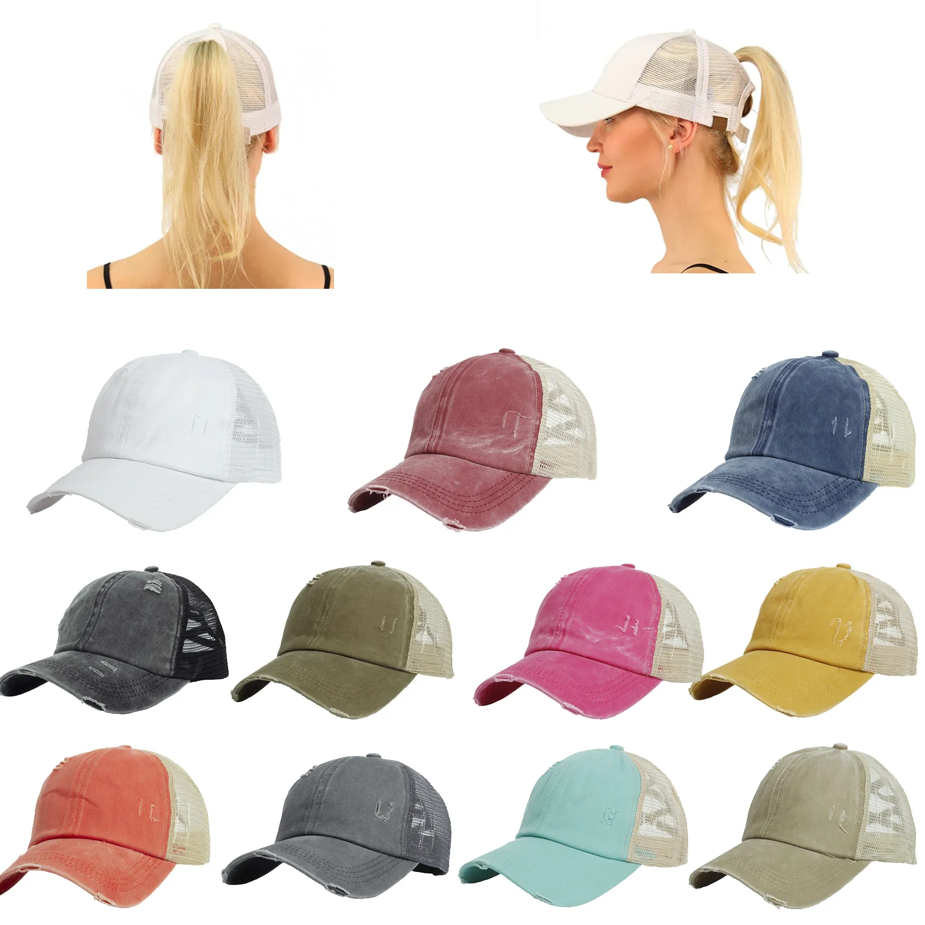 Ponytail Trucker Mesh Cap 3