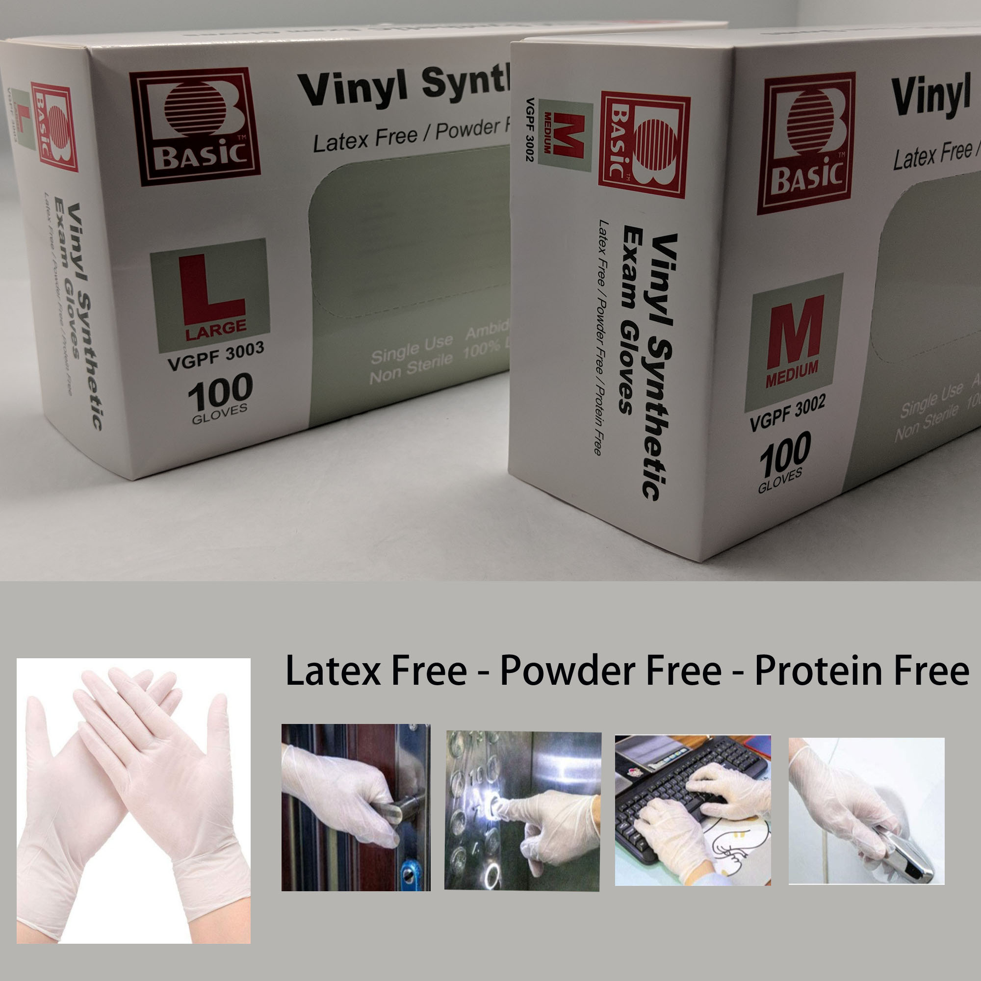 Synthetic Clear Examination Glove, Latex Free/Powder Free/Protein Free, 100 pieces pack 2