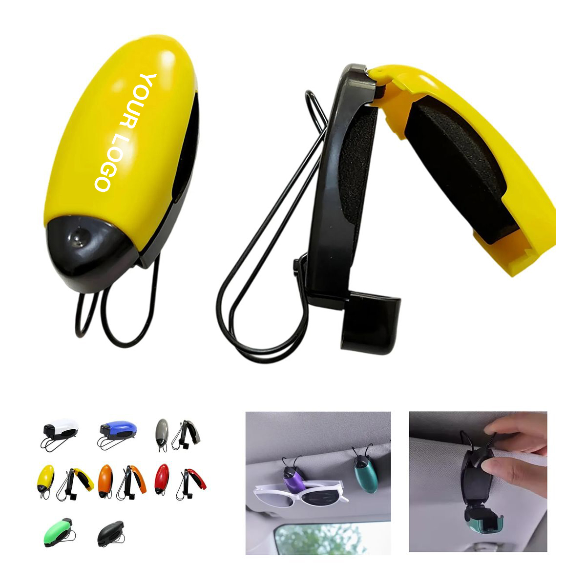 ABS Plastic Sunglasses Holder for Car Sun Visor 2