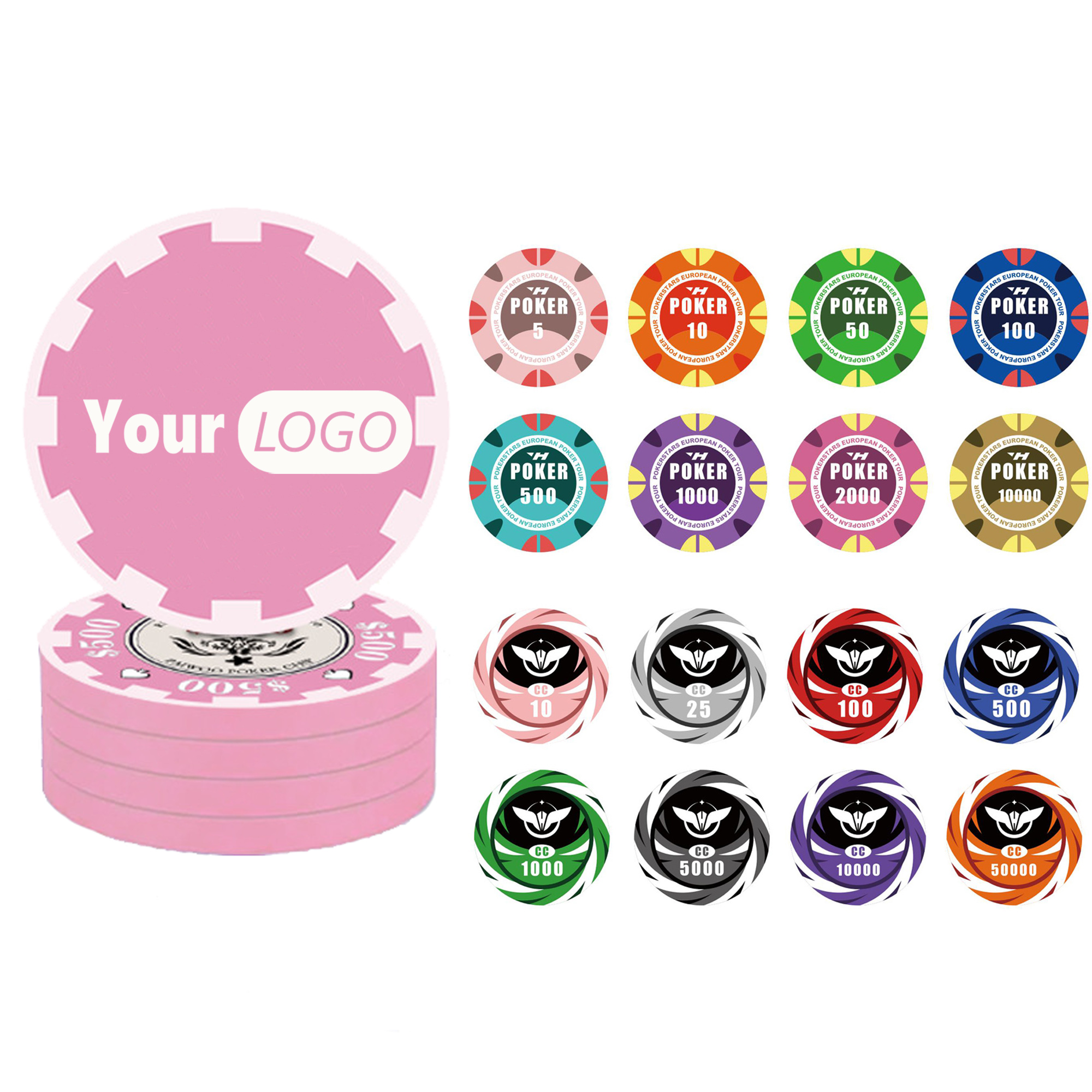 Full Color Ceramic Poker Chips 4