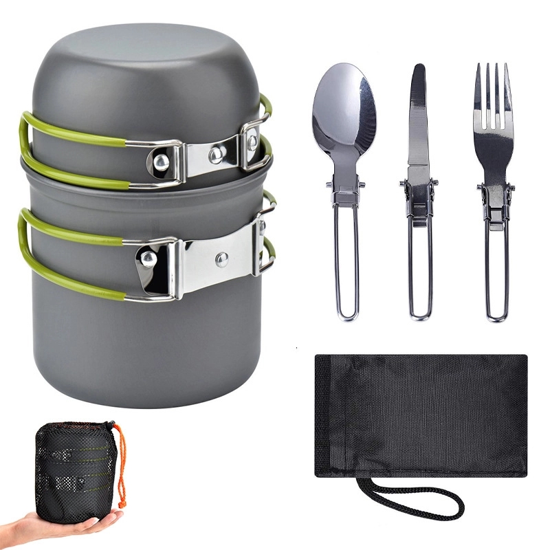 5Pcs Lightweight Camping Cookware Mess Kit 4