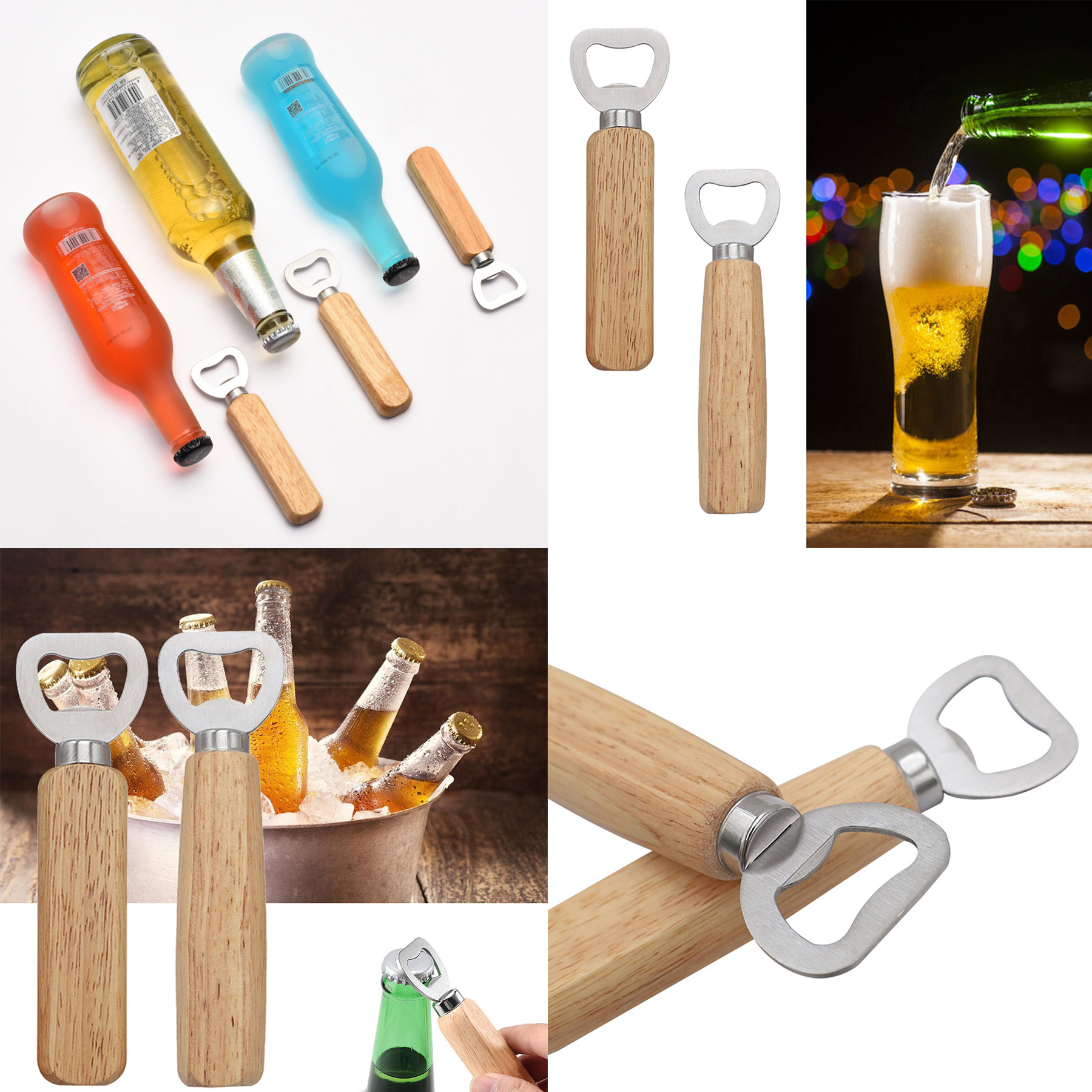 Portable Wood Handle Beer Bottle Opener 3