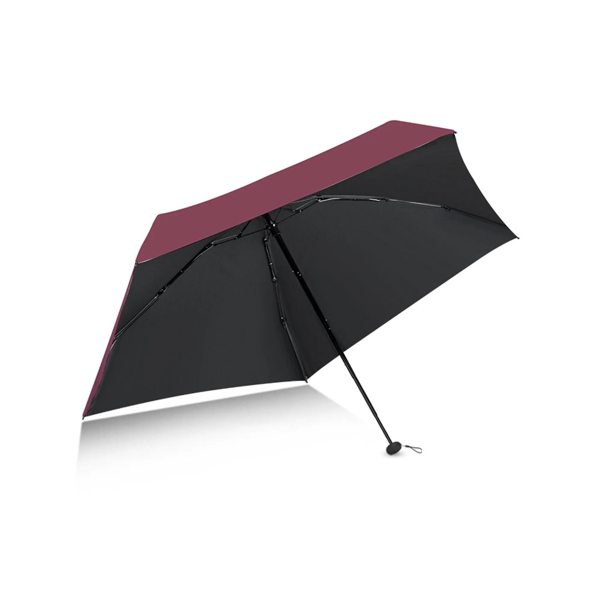 MOQ50 Mini Five-Fold Vinyl Folding Sun Umbrella 7