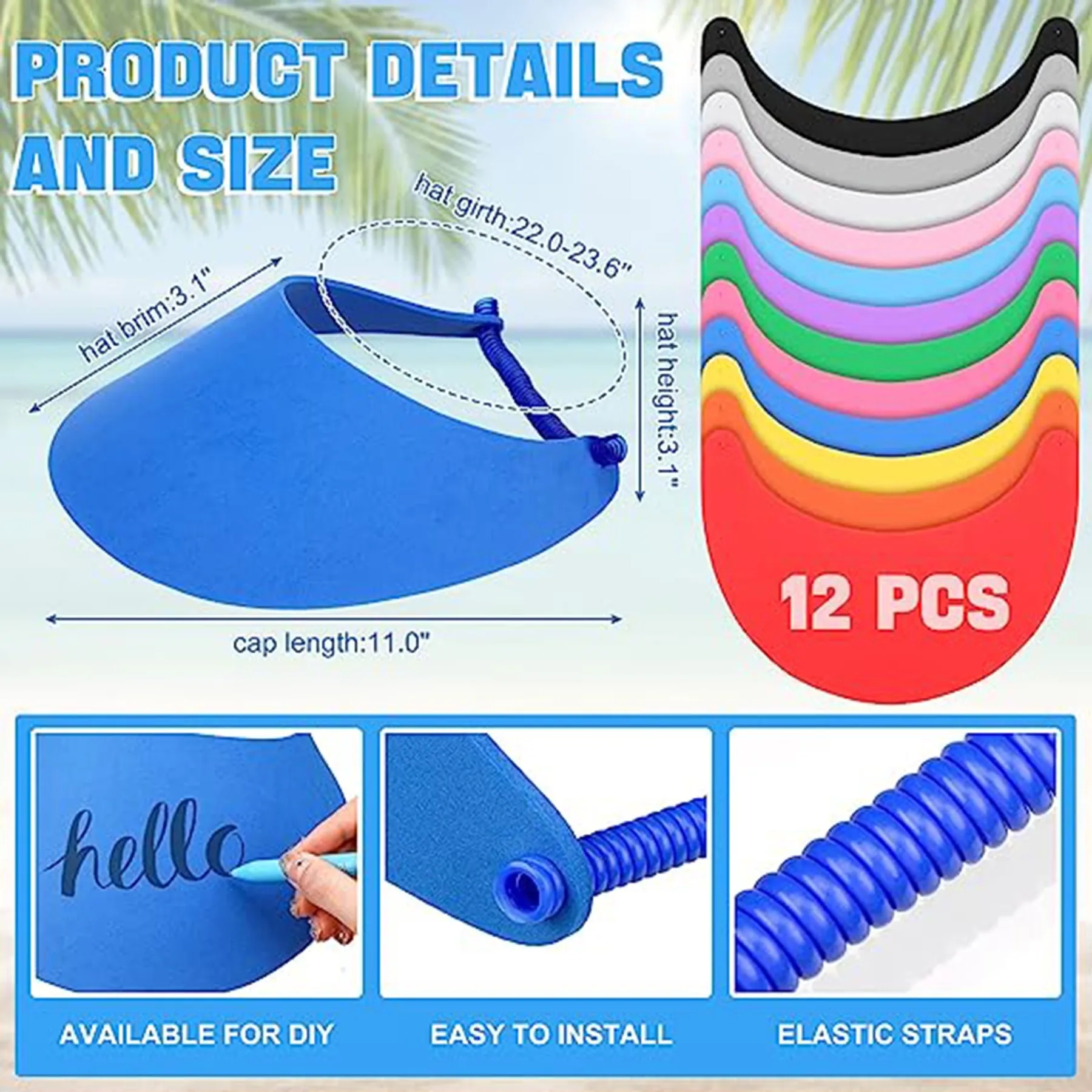 Adjustable Sun Visor Hat 10
