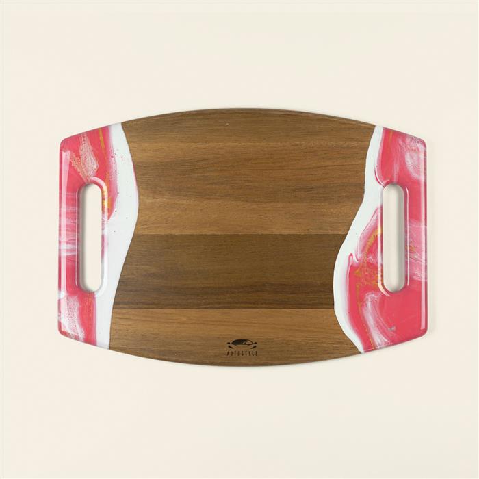 XL Curved Acacia Board With 2 Handles 43