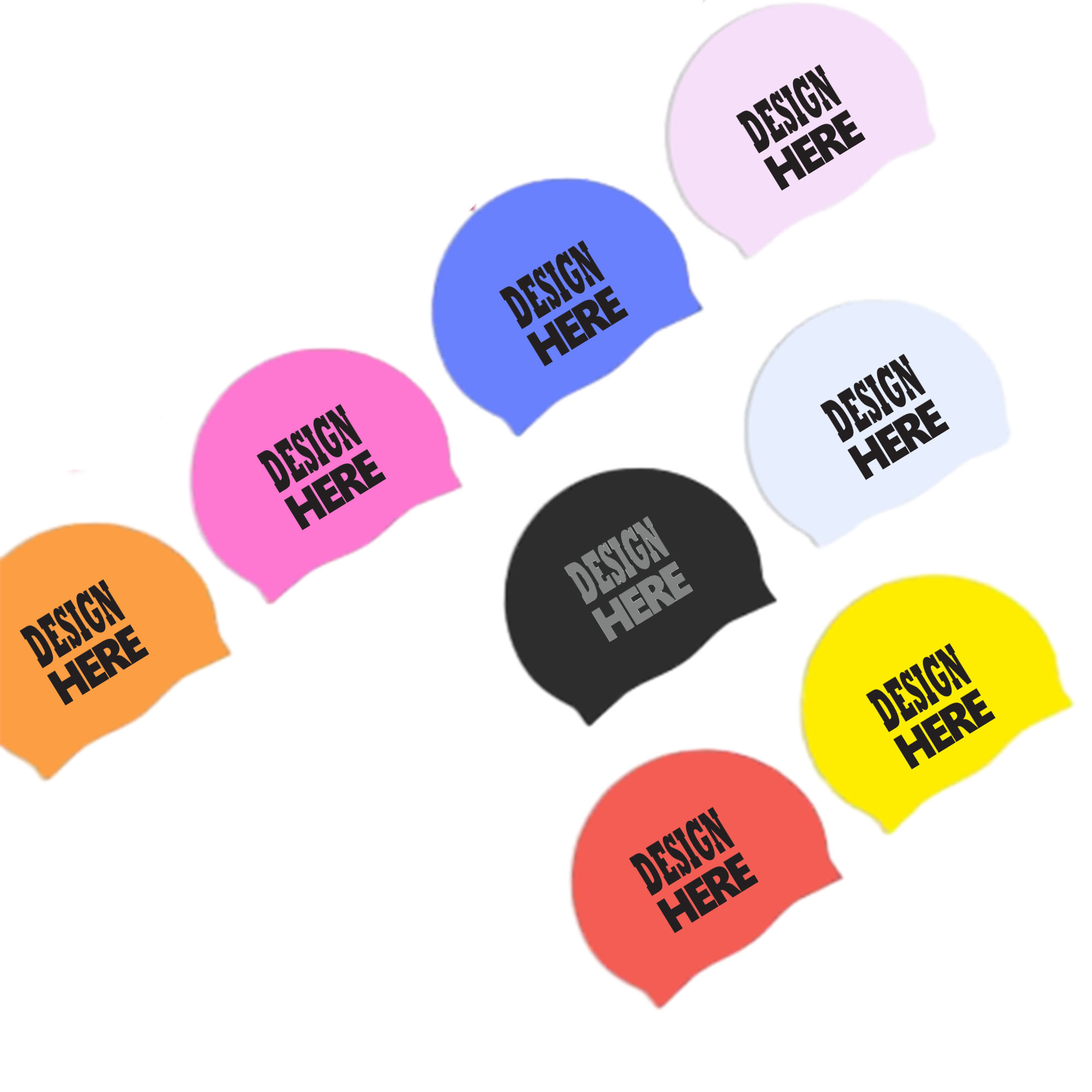 Customizable Smooth Silicone Swim Cap 1