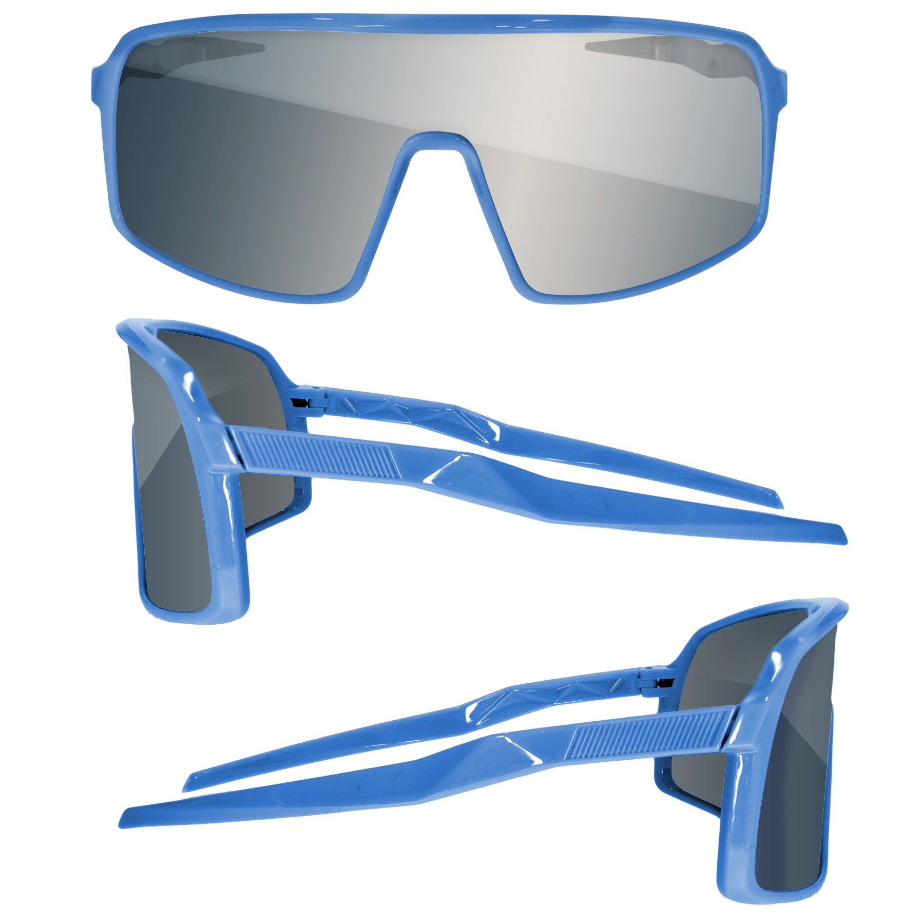 Sport Viper Mirror Sunglasses w/ 1 Color Lens Imprint 6