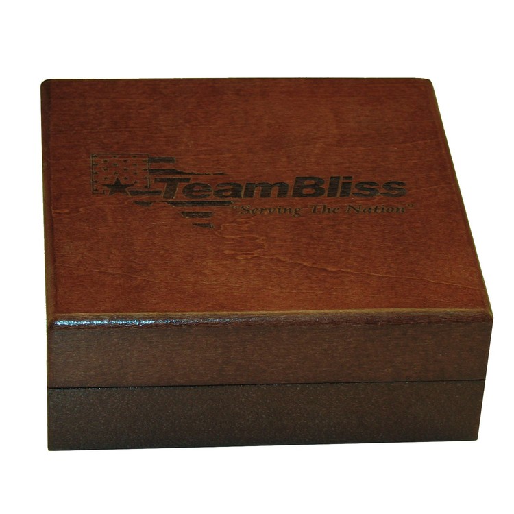 Wood Medallion Box 4" x 4" x 1.5" 14