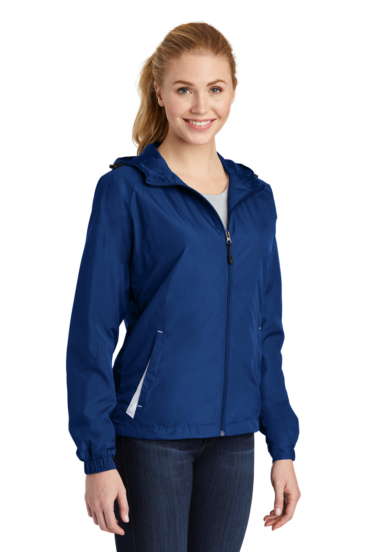 Sport-Tek Women's Colorblock Hooded Raglan Jacket. LST76 50