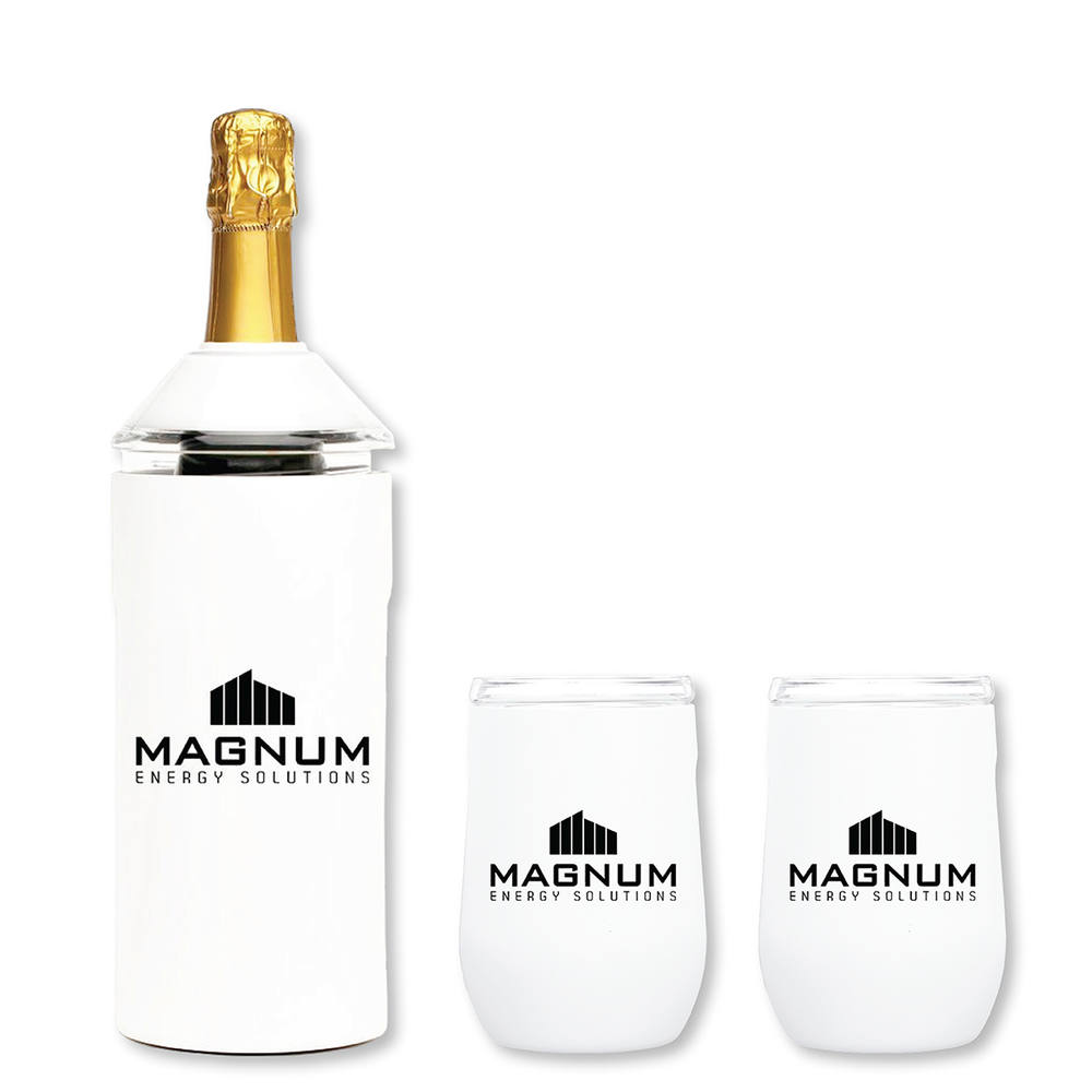 Vinglacé® Wine Bottle Insulator & 2 Glass Gift Set 3