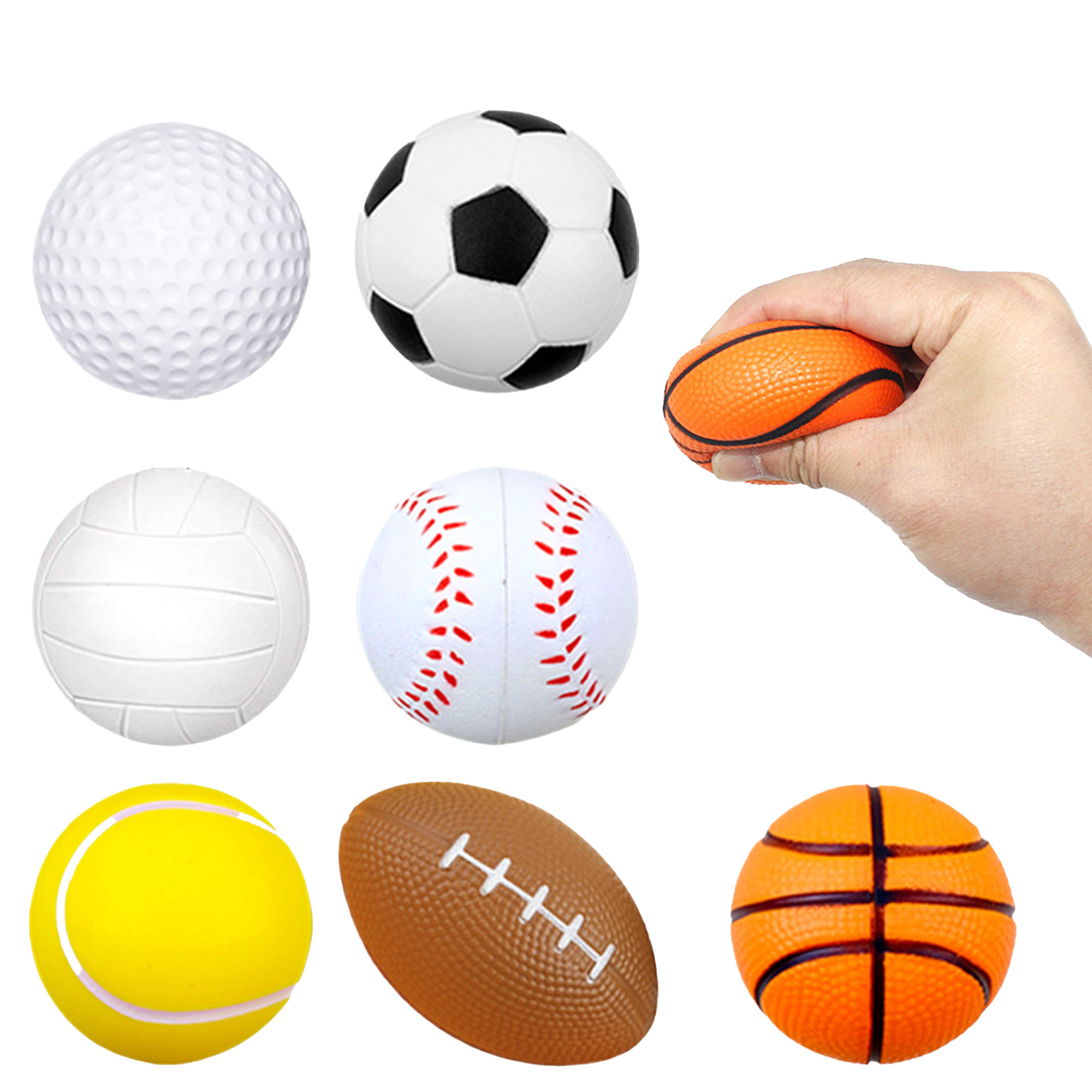Multi Sport Ball Shaped PU Stress Relief Fidget Toy 2