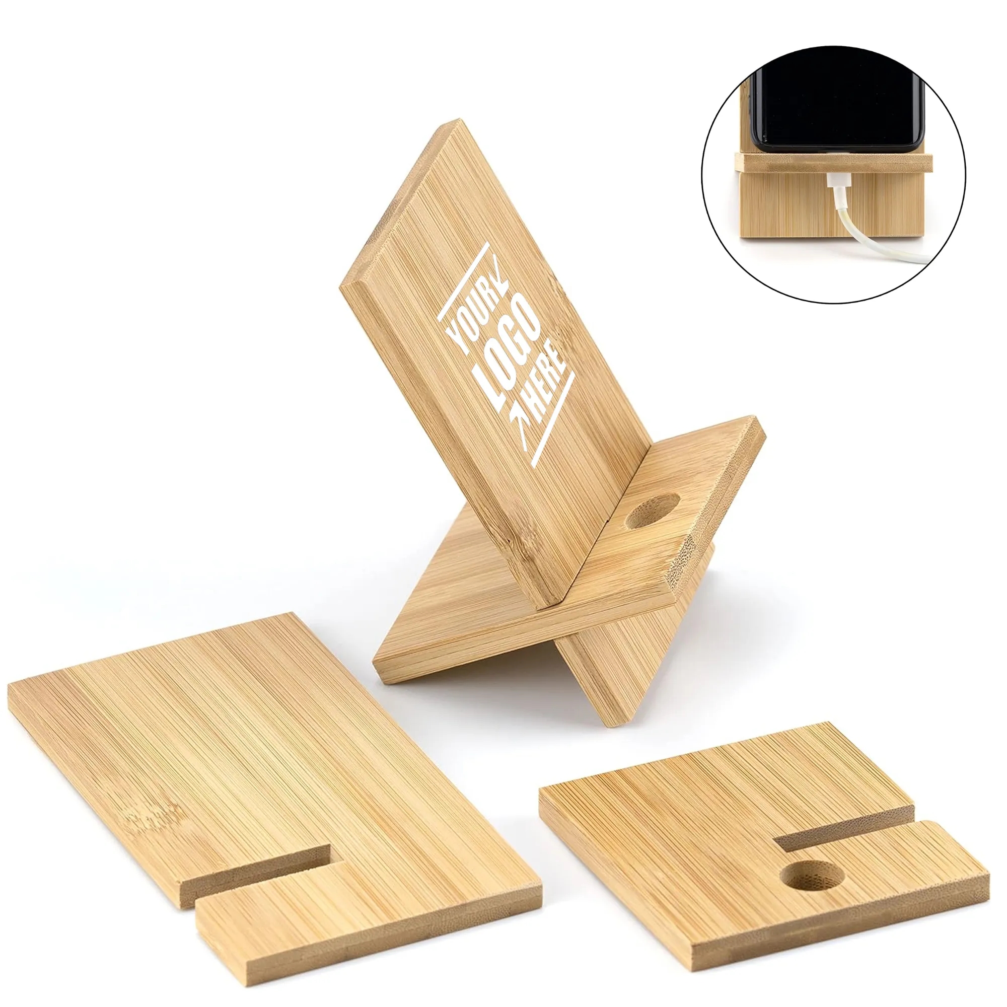 Bamboo Portable Cell Phone Stand 3
