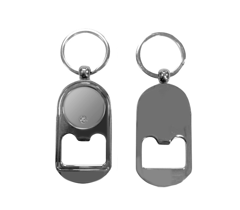 Rounded Metal Bottle Opener Keyring 1