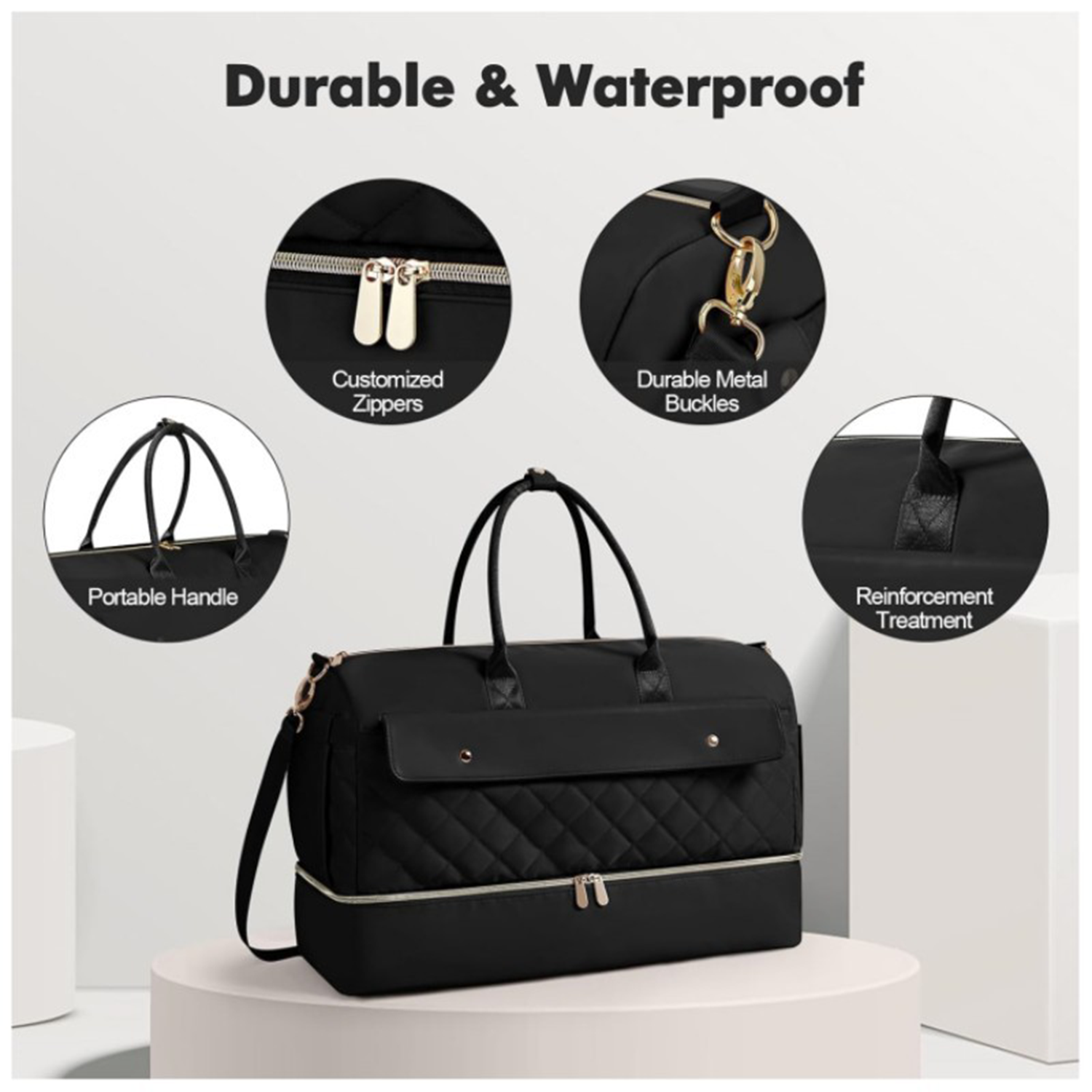 Carry On Overnight Shoe Compartment Travel Duffel Bag 5