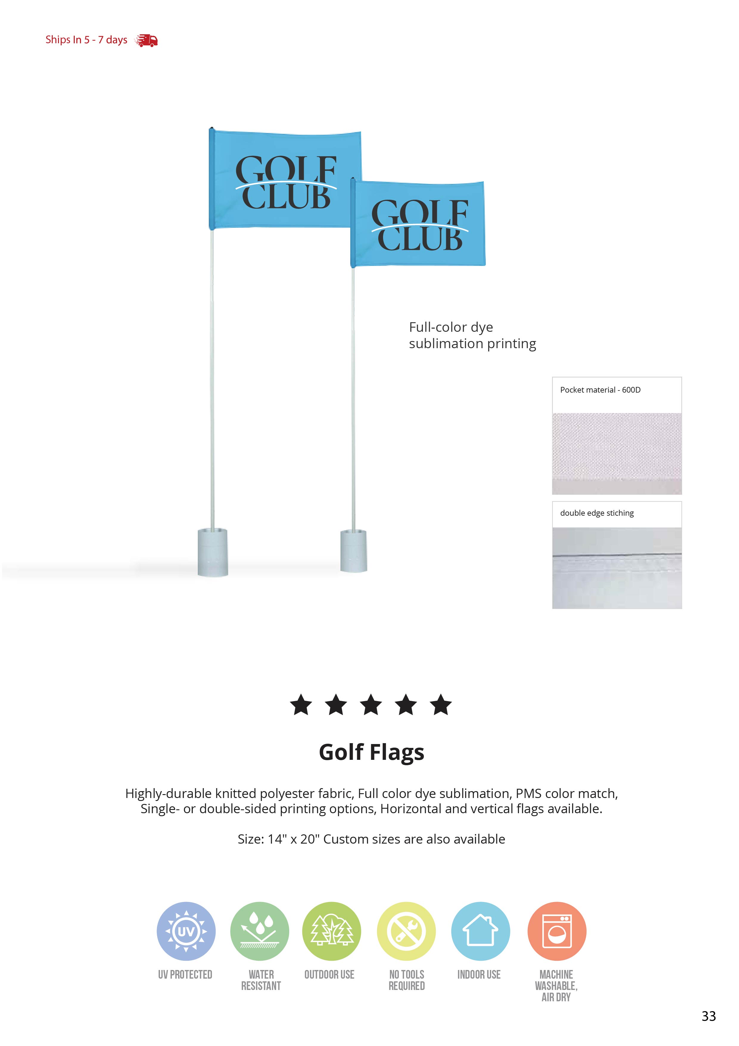 Golf Flag Double Sided (14" x 20") 6