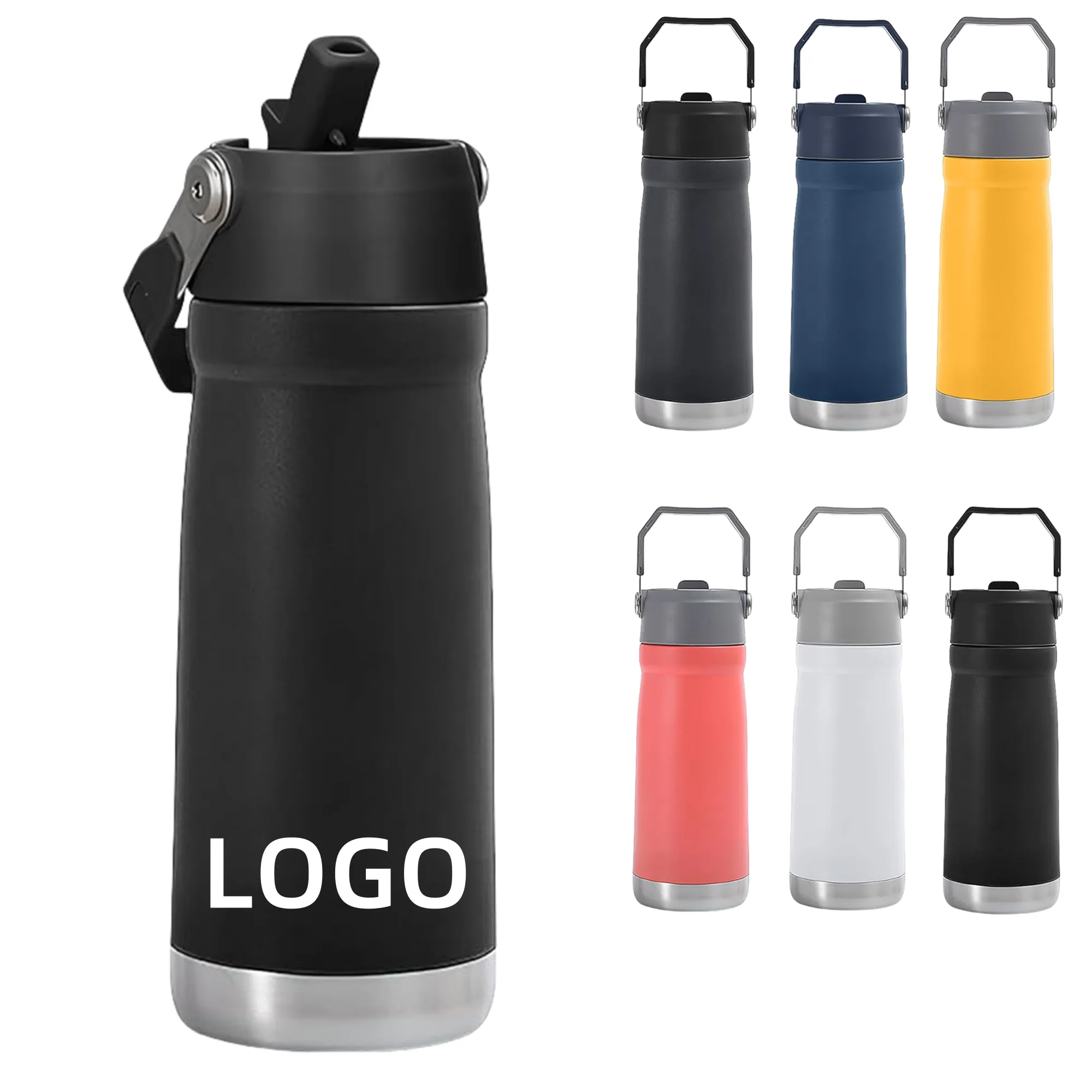 MOQ 18oz Stainless Steel Water Bottle With Flip Straw 4