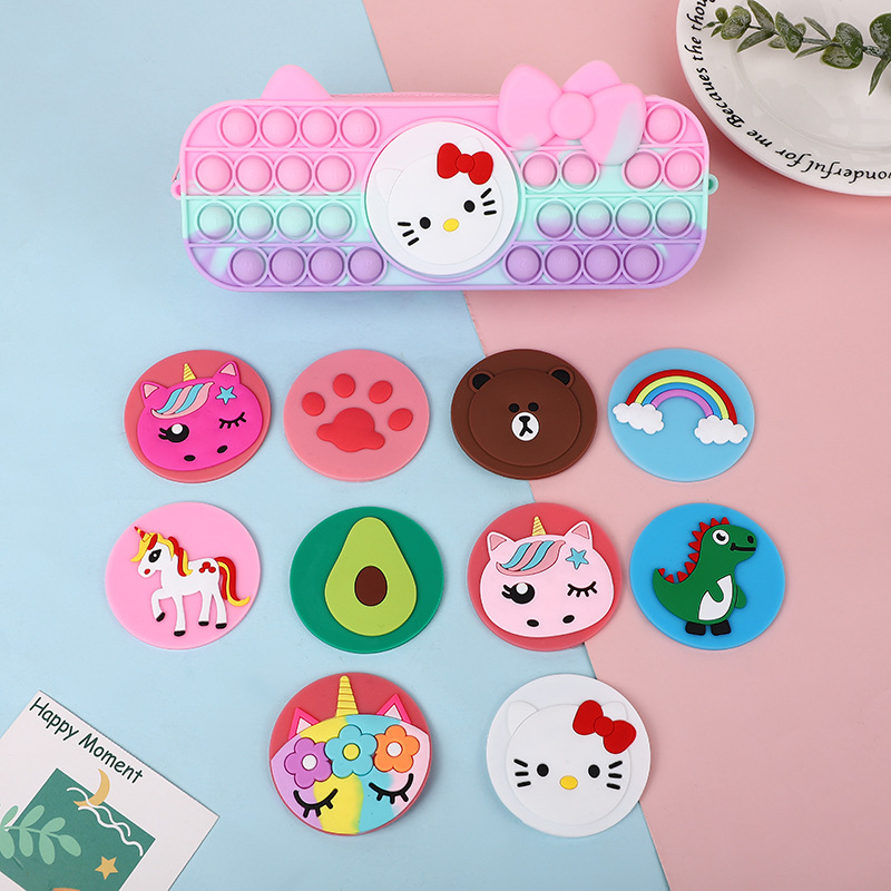 Silicone Popper Fidget Pencil Case for Girls 8