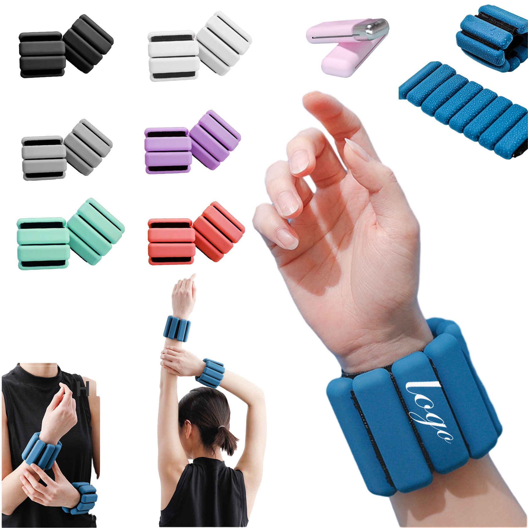 Adjustable Wearable Wrist And Ankle 2Lb Weights