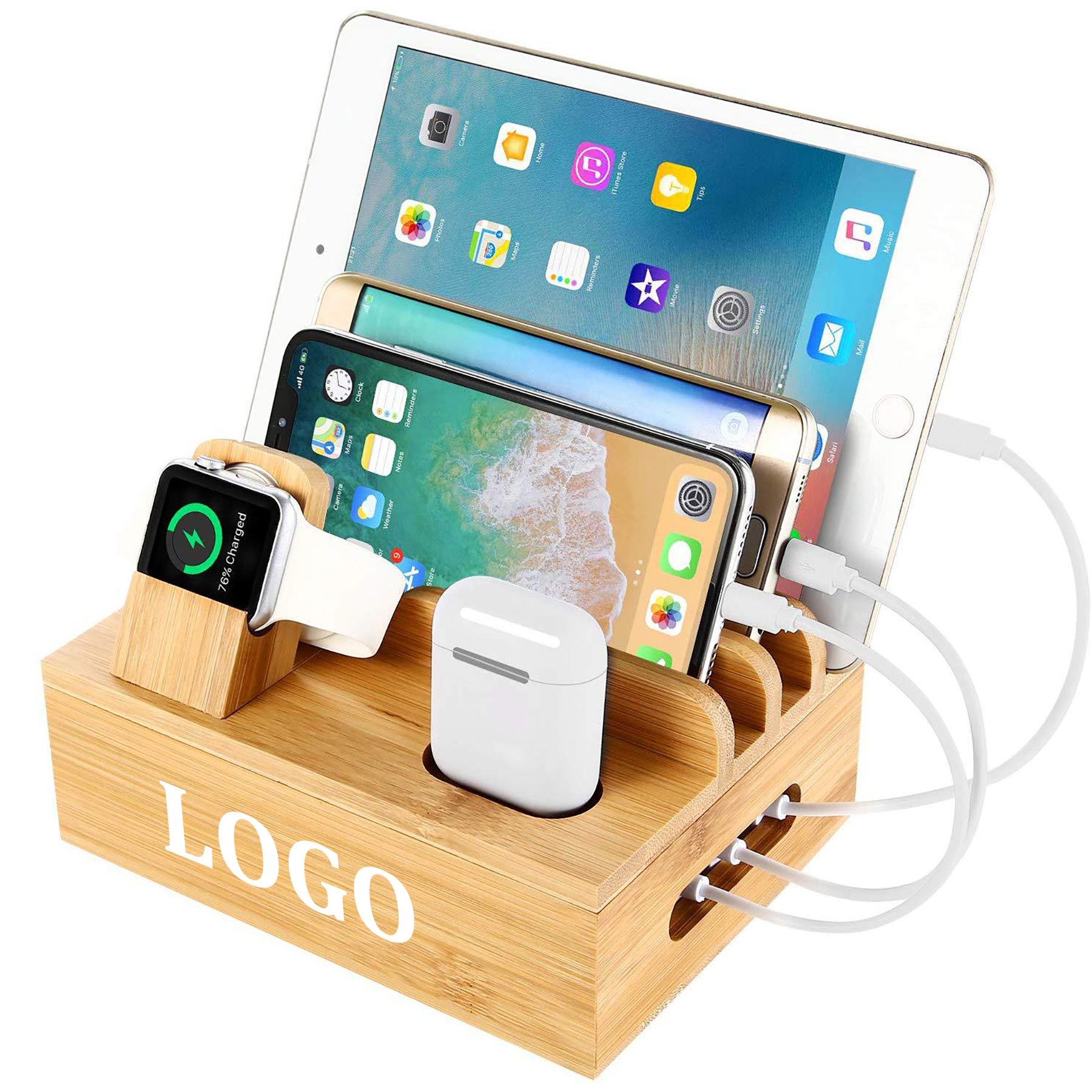 Bamboo PhoneCharging Stand 2