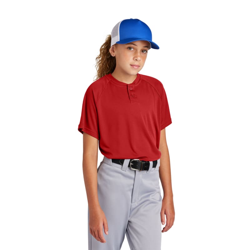 Sport-Tek Youth PosiCharge Competitor 2-Button Henley 20