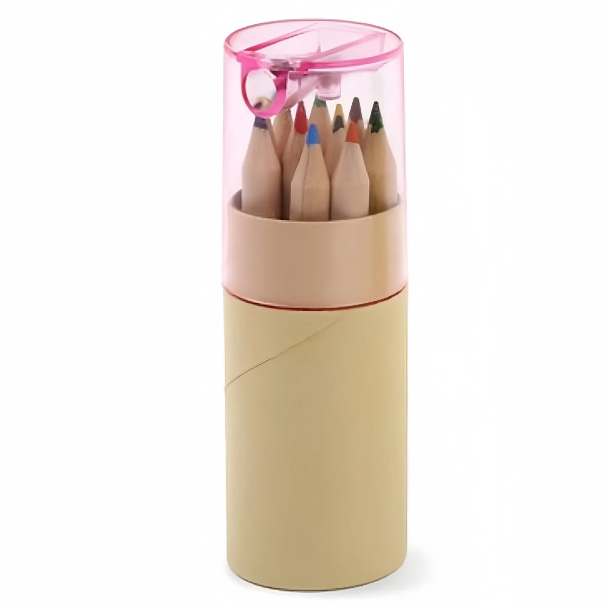 MOQ100 Colored Pencils Tube With Sharpener 12-Piece 2