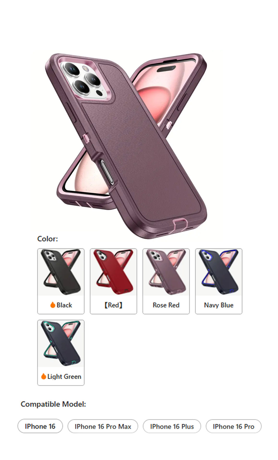 iBank ® iPhone16E Shockproof Case + Tempered Glass Screen Protector 1