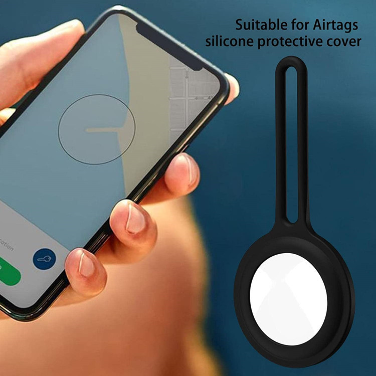 Soft Silicone Airtag Case Loop Protective w/ Keychain 5