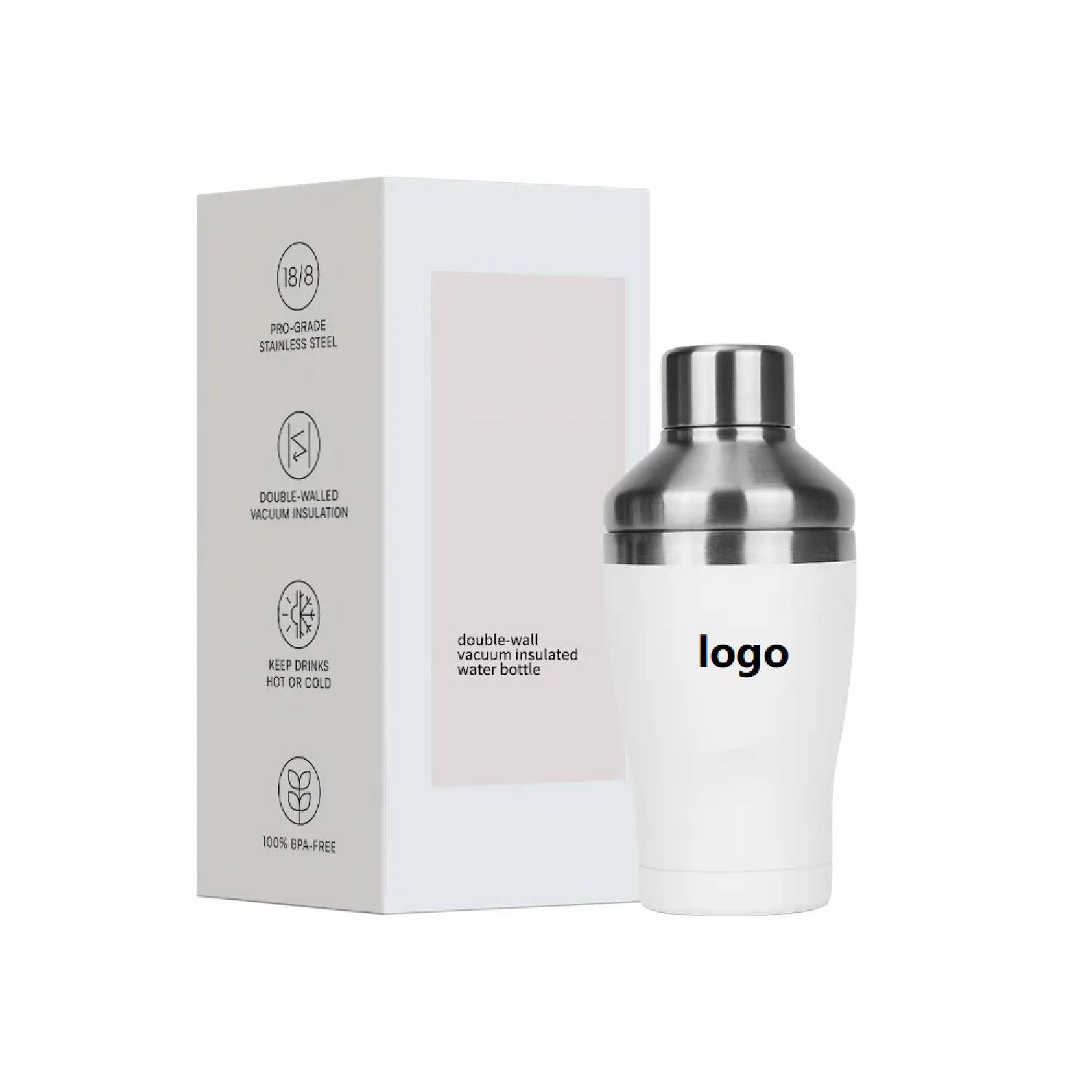 Double Wall Stainless Steel Cocktail Shaker, 14 oz. 7