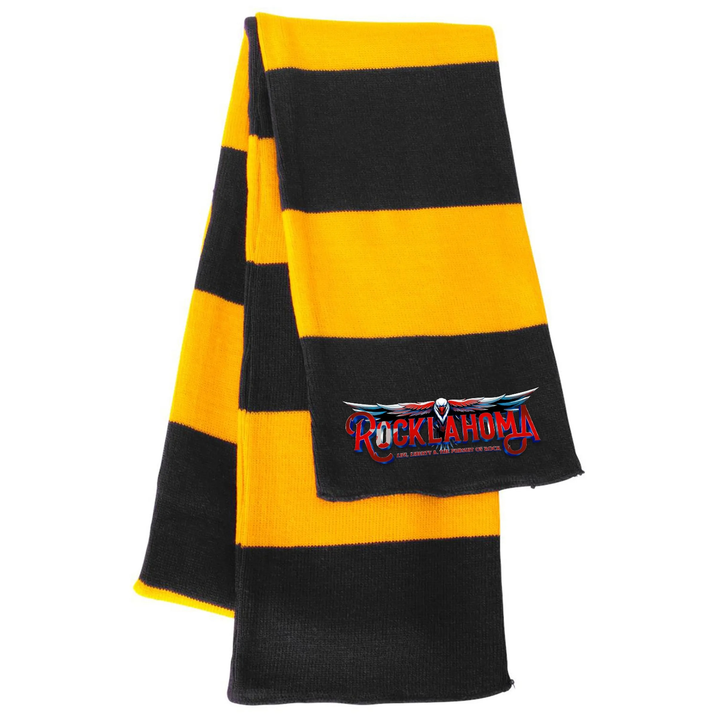 SPORTSMAN RUGBY-STRIPED KNIT SCARF 34