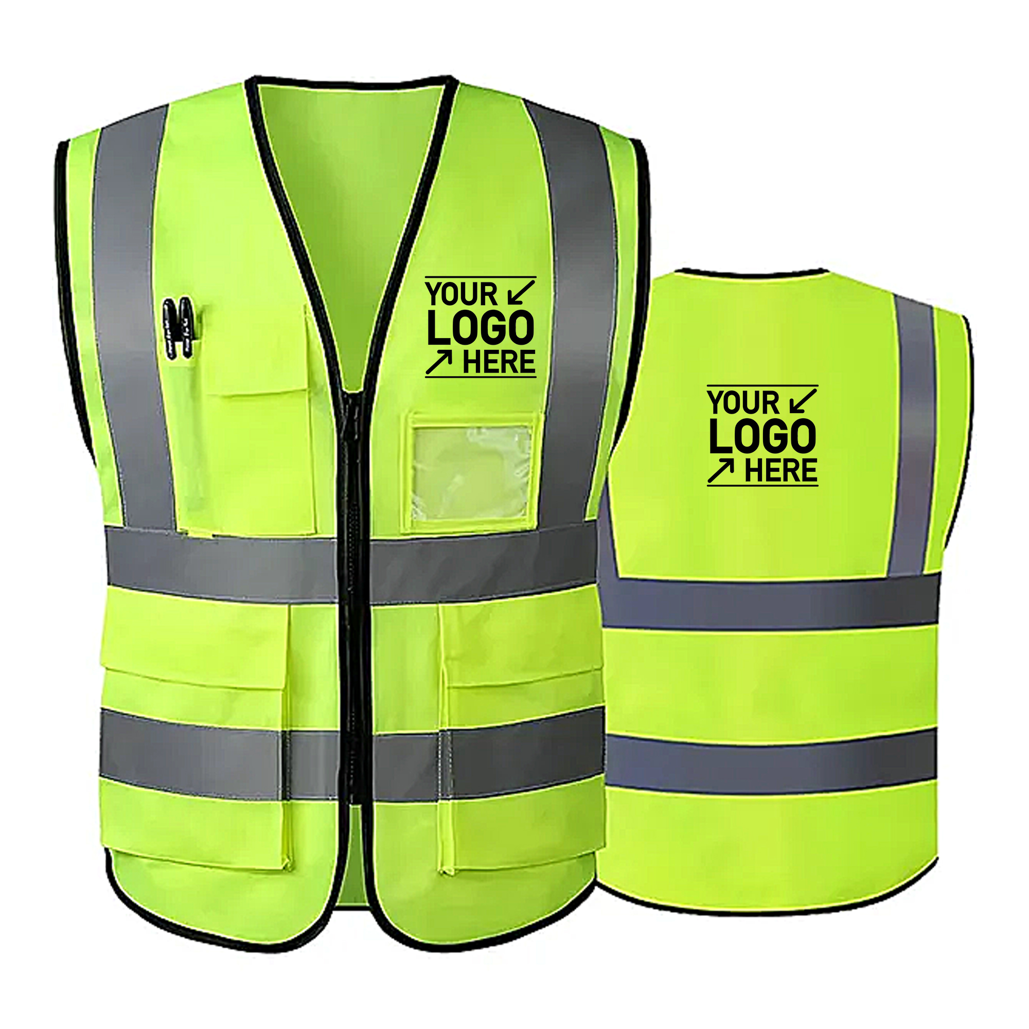 High-Vis Volunteer Vest with Reflective Strips ?C 50 MOQ 2