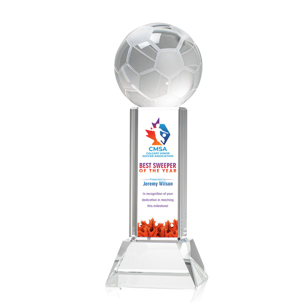 Soccer Ball VividPrint™ Award on Stowe - Clear 9