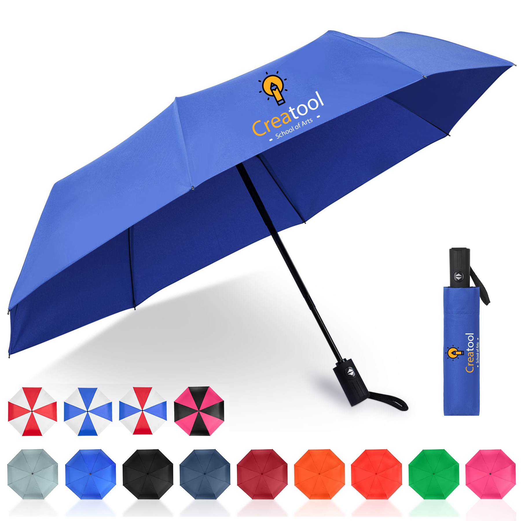 42'' Arc Auto Open+Close Telescopic Folding Umbrella 1