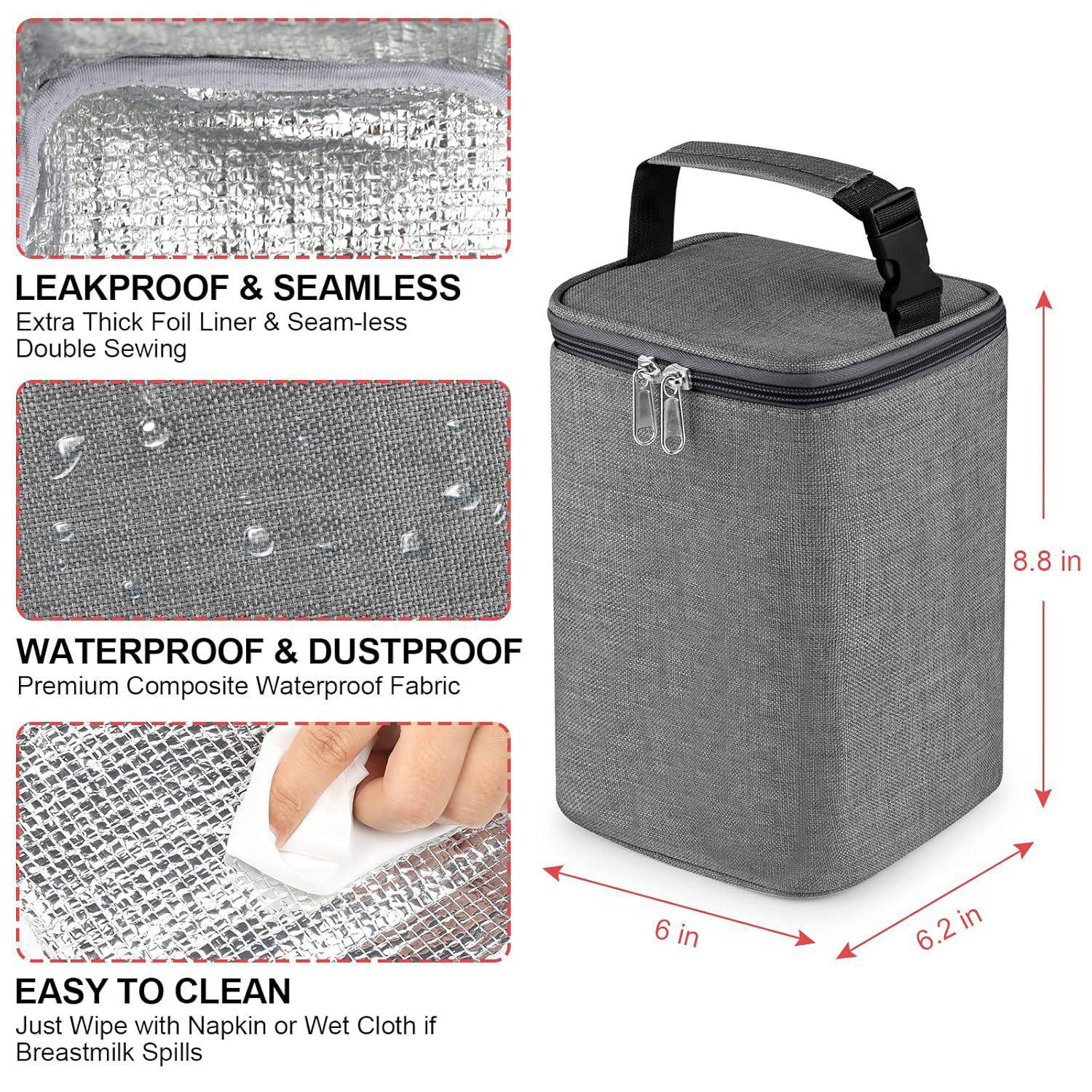 5L Oxford Breastmilk Insulated Bottle Bag w/Handle 15