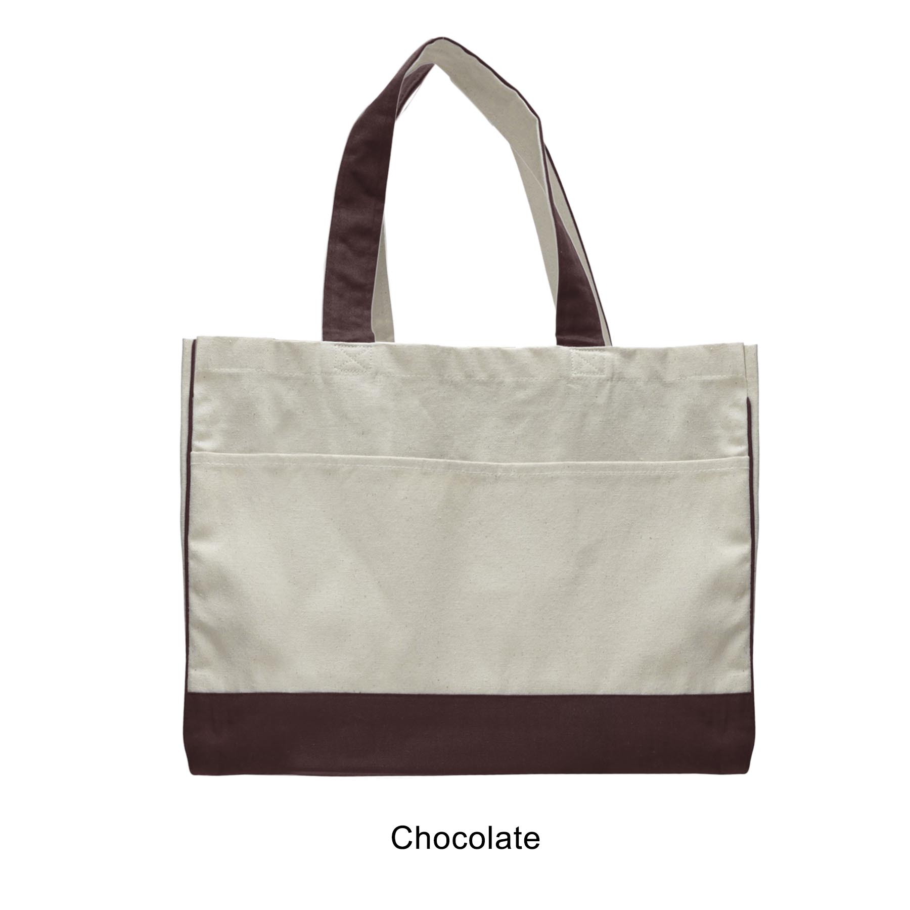 12 oz. Cotton Canvas Self Fabric Handles Tote Bag/w inside zipper pocket_R114BT 9