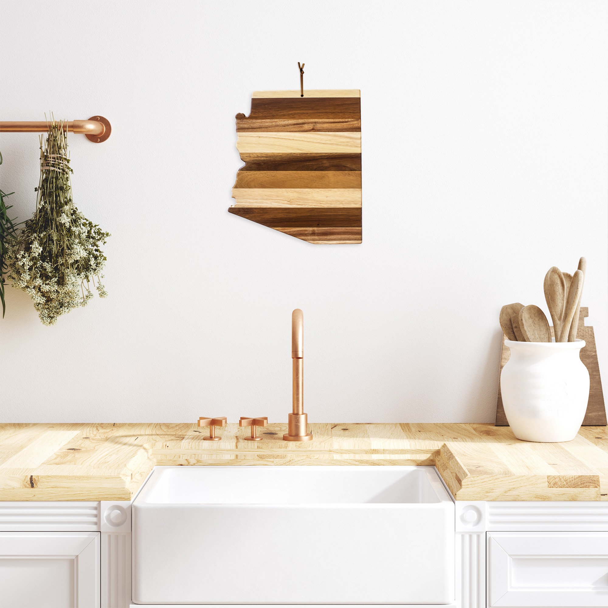 Rock & Branch® Shiplap Series Alabama State Shaped Wood Serving and Cutting Board 2