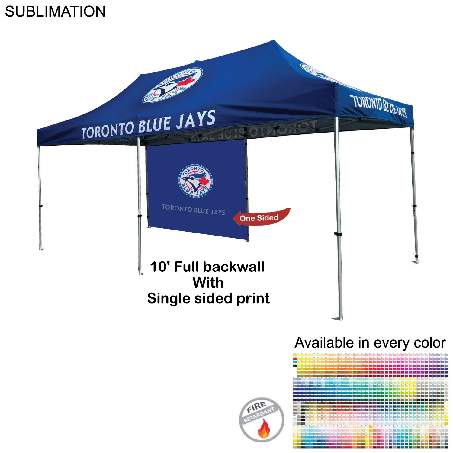 10' Back Wall for 10x20 Tent Kit, Sublimated, Single Sided Print 1