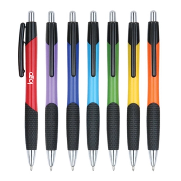 Click plastic ballpoint pen with silicone grip 2