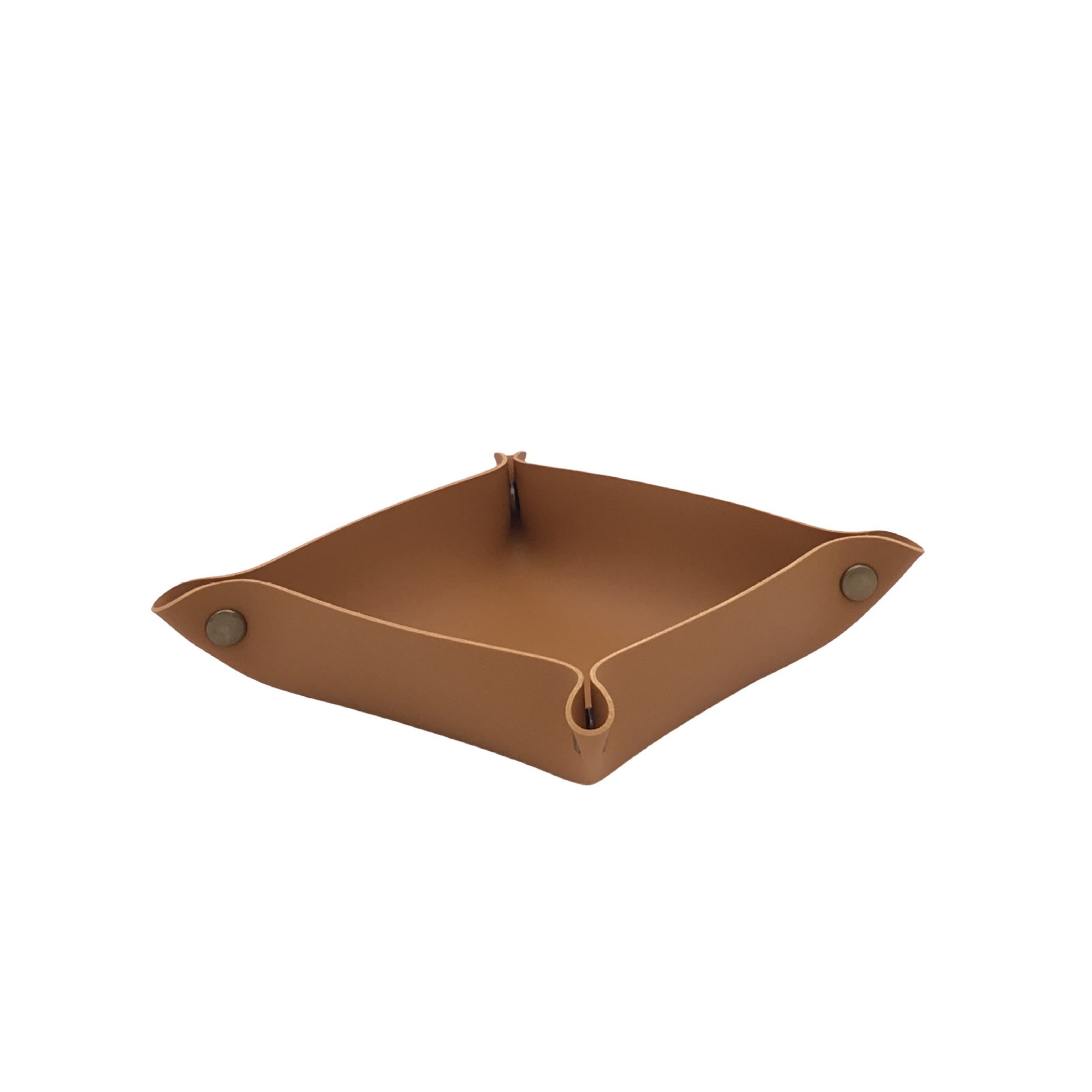 PU Leather Foldable Valet Tray With Snap Corners 7.87" 11