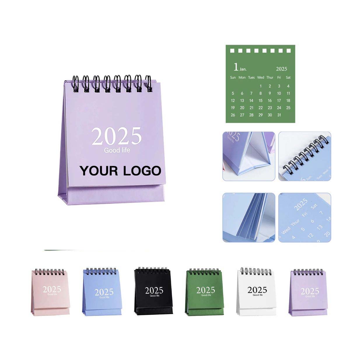 2025 Mini Desk Calendar with Monthly Illustrations 1