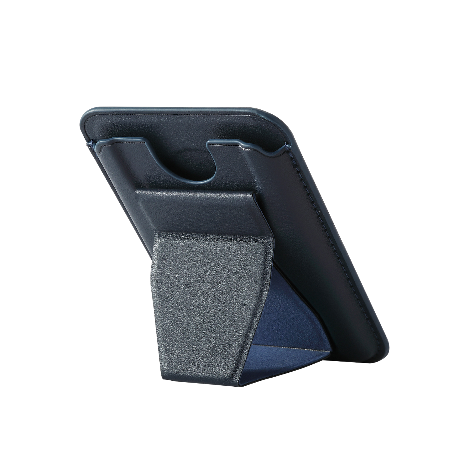 Magnetic removable PU leather card wallet with phone holder 2