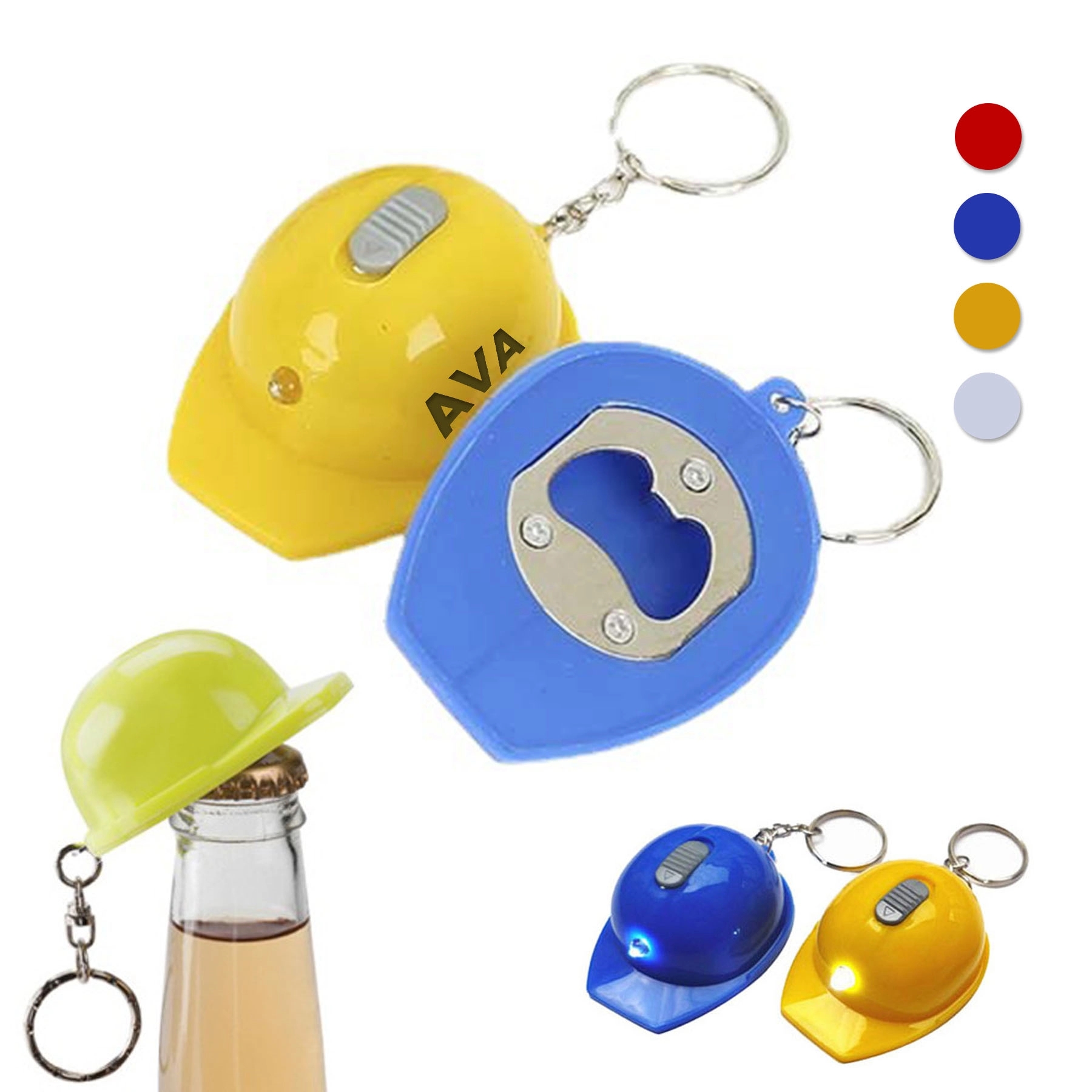 Hard Hat-Shaped Bottle Opener Key Ring 3