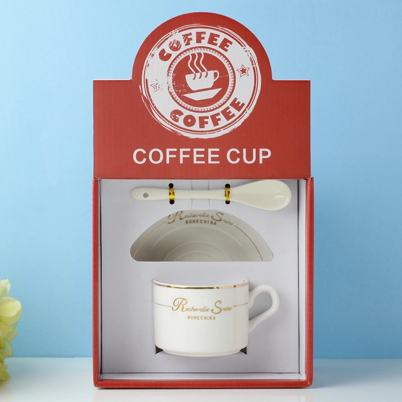 Ceramic Coffee Cup Saucer Spoon Set 2