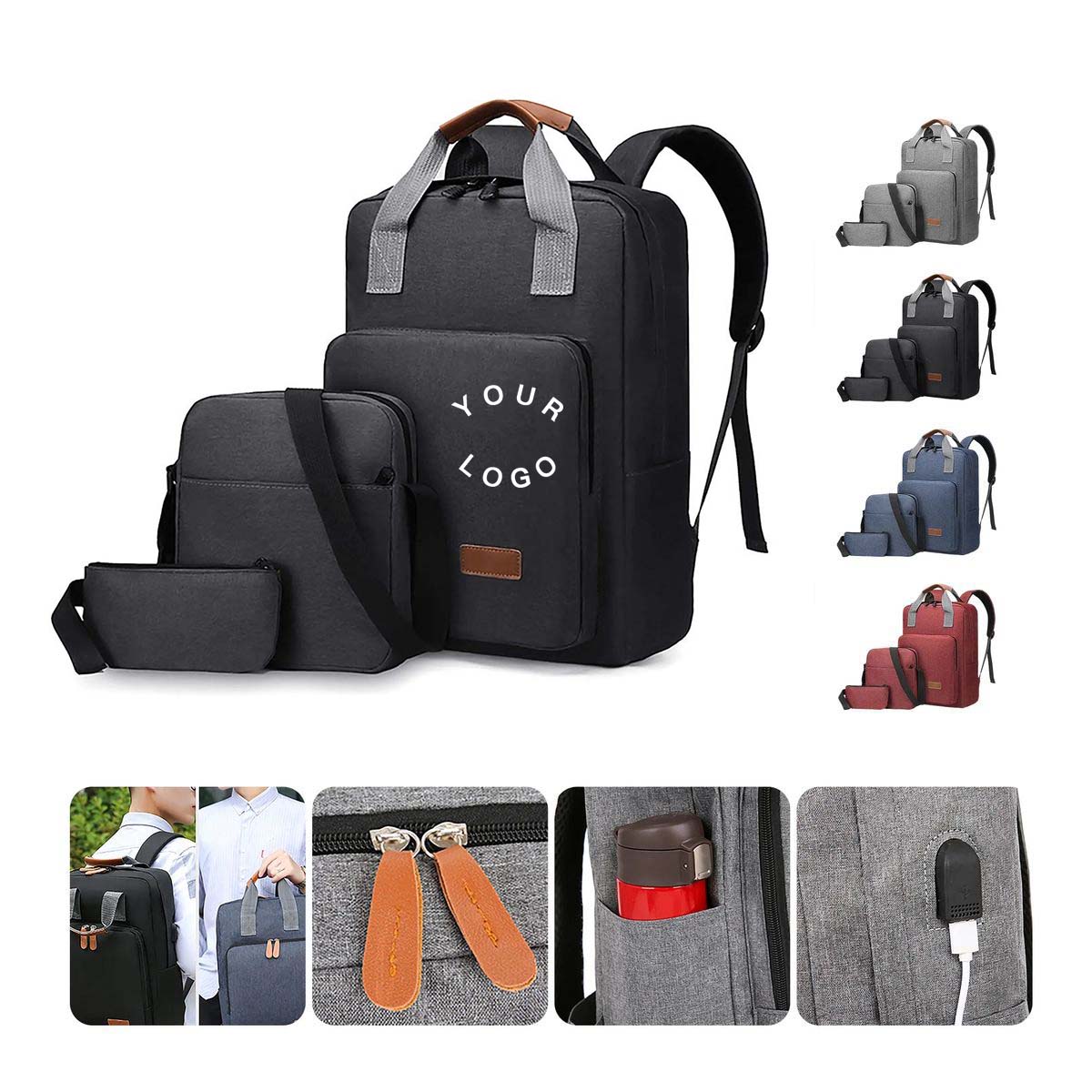 Lightweight Travel Bag Set with Shoulder Straps 3