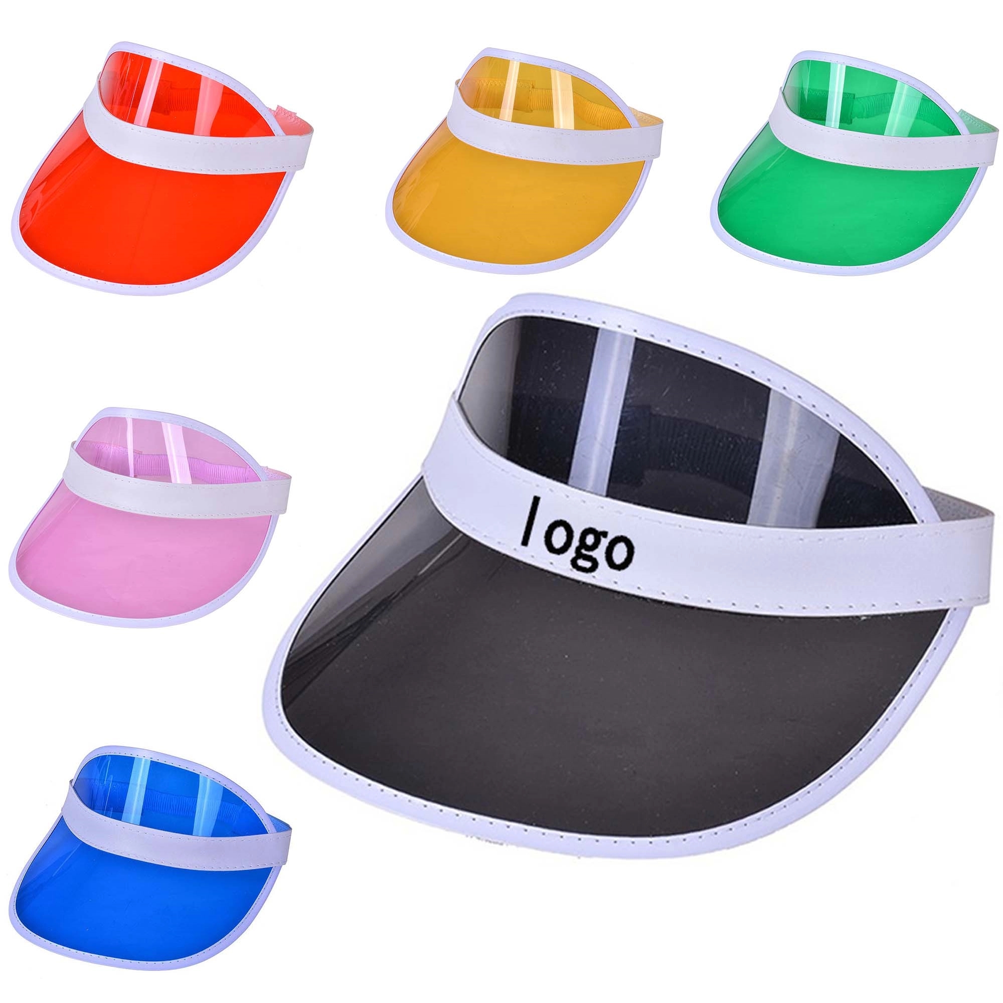 PVC Clear Colored Sun Visor Hat 7